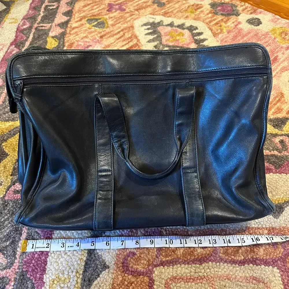 TUMI Genuine Leather Black Laptop Briefcase 17